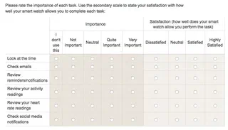Screenshot of survey question